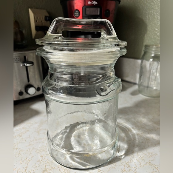 VTG LE Smith Clear Glass Milk Can Canister Container Storage Cookie Jar Farm - Picture 2 of 4